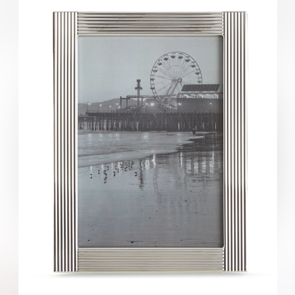 Ralph Lauren Silver Ribbed Metal Picture Frame